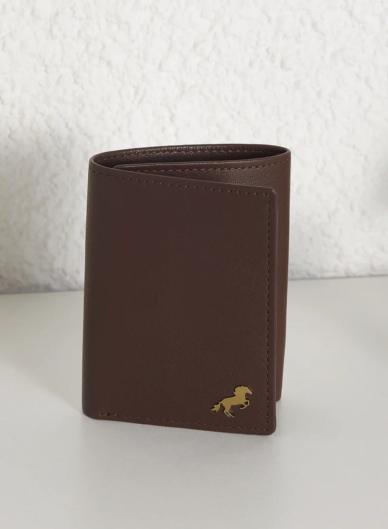 روبرت وود طقم هدايا محفظة جلد طبيعي ثلاثية الطي وحامل بطاقات وحلقة مفاتيح